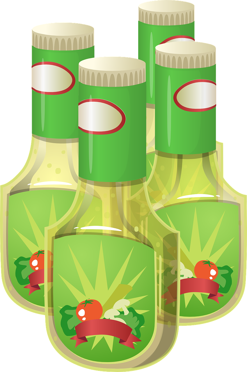 salad dressing, bottles, containers