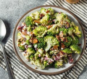 Healthy Homemade Broccoli Salad with Bacon