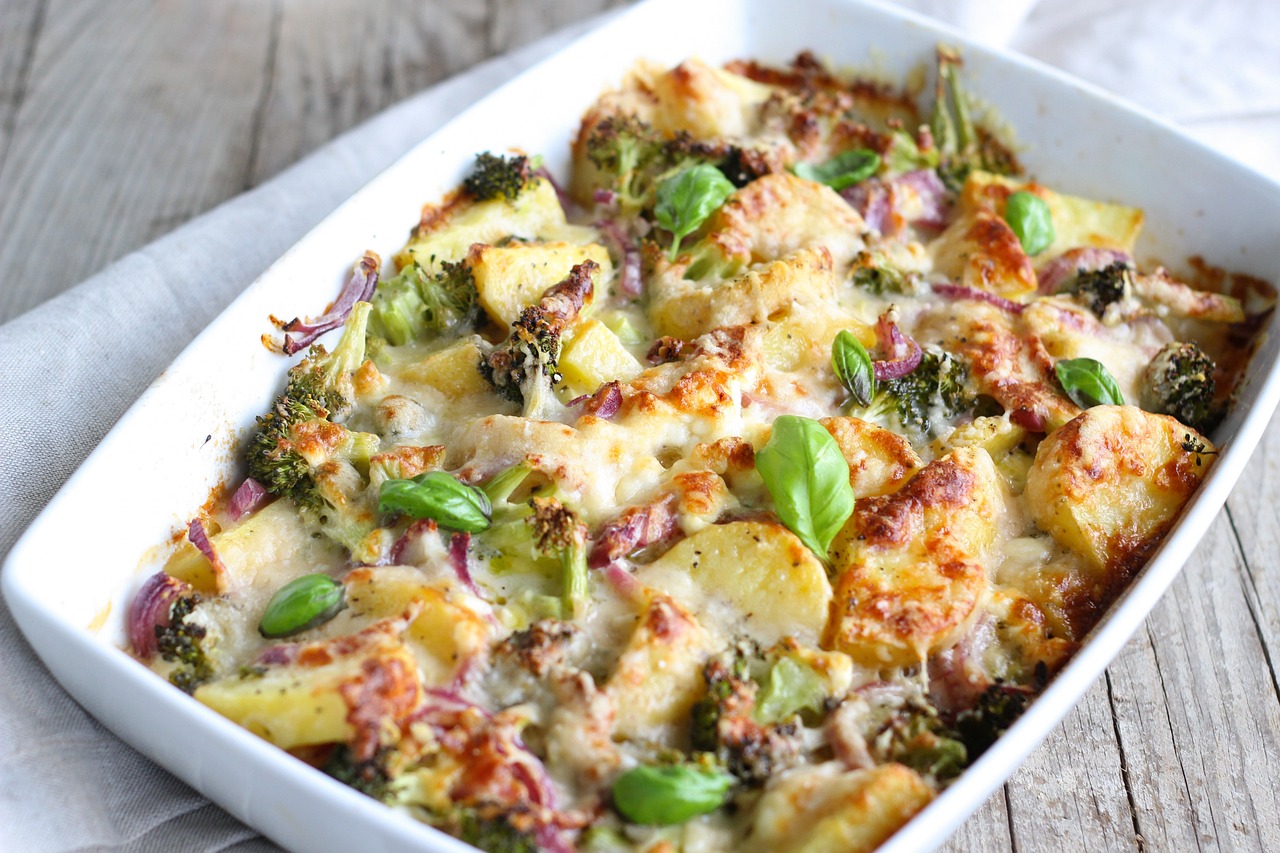 chicken, broccoli, potato, casserole