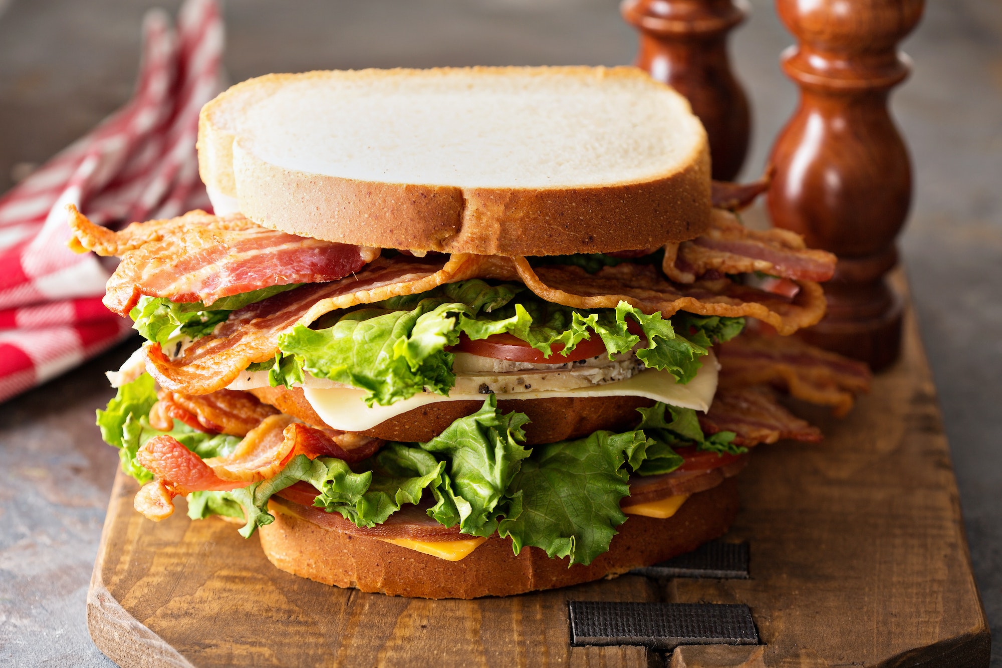 Big BLT, bacon lettuce and tomato sandwich