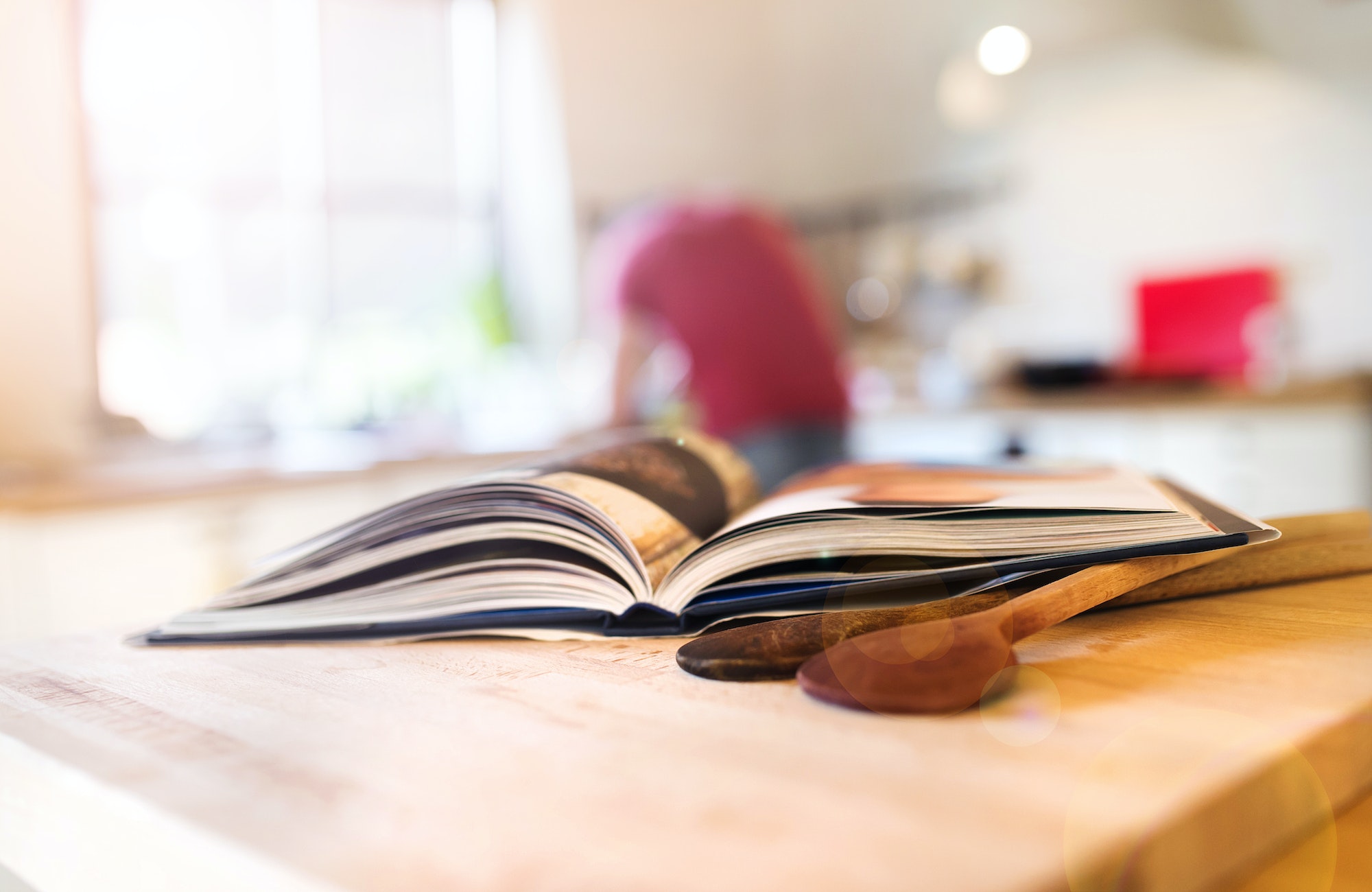 Cook book on a table