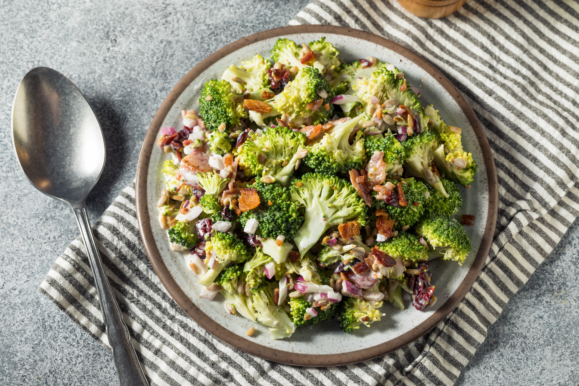 Healthy Homemade Broccoli Salad with Bacon